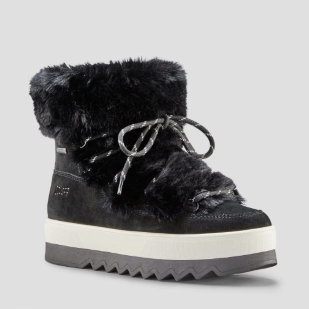 Cougar Black Winter Boots with Fur Trim